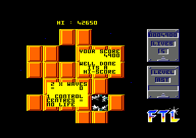 Lightforce (Amstrad CPC) screenshot: Finished level 1