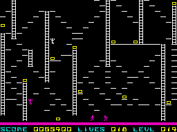 Lode Runner (ZX Spectrum) screenshot: Falling down right on the golden box