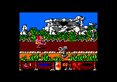 Los Inhumanos (Amstrad CPC) screenshot: I can also kick.