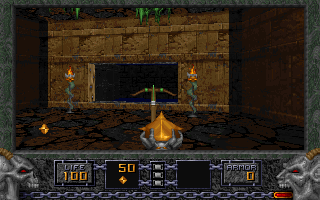 Magic & Mayhem for Heretic (DOS) screenshot: Starting the 2nd-largest WAD, Artifact