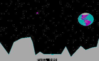 Space Battles (DOS) screenshot: Moon Lander gameplay