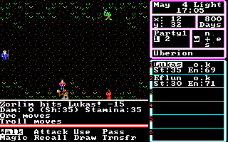 The Magic Candle: Volume 1 (DOS) screenshot: You are attacked by various monsters