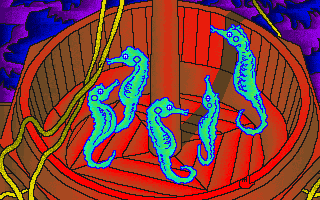 The Manhole: New and Enhanced (DOS) screenshot: Dancing seahorses