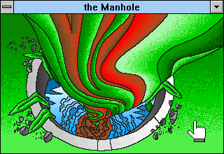 The Manhole: New and Enhanced (Windows 3.x) screenshot: Down the hole