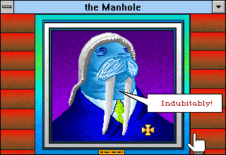 The Manhole: New and Enhanced (Windows 3.x) screenshot: Talking portrait