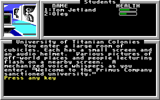 Mars Saga (DOS) screenshot: Many locations have detailed descriptions.