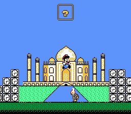 Mario's Time Machine (NES) screenshot: Landmarks may not be to exact scale.
