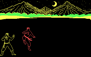 Master Ninja: Shadow Warrior of Death (DOS) screenshot: Whoa! Now wait a minute...my face is gonna hurt real bad in a minute!