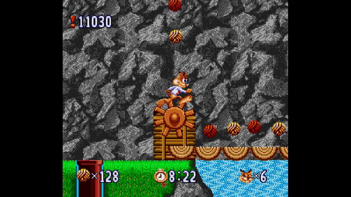 Bubsy: Two-Fur (Windows) screenshot: Move on a wheel.