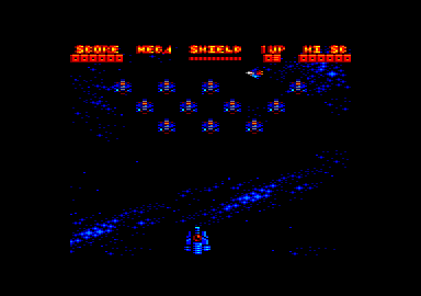 Mega Phoenix (Amstrad CPC) screenshot: Wave 1