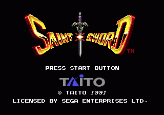 Saint Sword (Genesis) screenshot: Title Screen