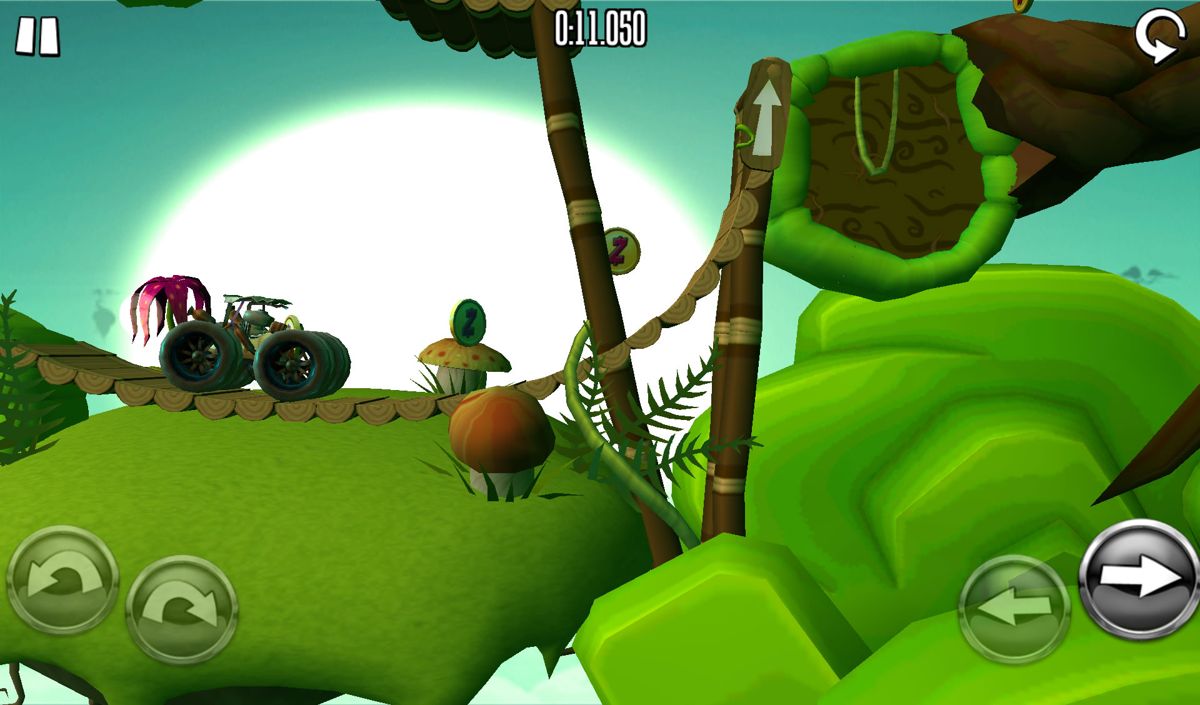 MotoHeroz (Android) screenshot: About to grab a coin.