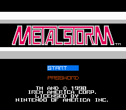 Metal Storm (NES) screenshot: Title screen