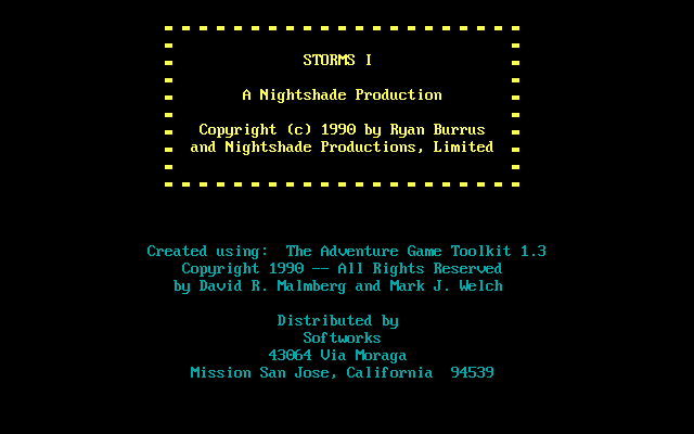Storms I (DOS) screenshot: Title screen