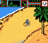 Mickey's Speedway USA (Game Boy Color) screenshot: Racing in Los Angeles