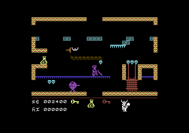 Brian Bloodaxe (Commodore 64) screenshot: Lost a life