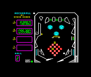 Microball (ZX Spectrum) screenshot: Wrong flipper up really