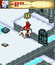 Might and Magic (J2ME) screenshot: Have Captain transform into a wolf and ride on his back to reach higher areas.