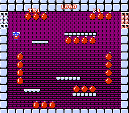 Mighty Bombjack (NES) screenshot: Wow, lots of bombs!