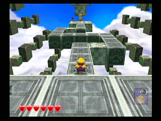 Wario World (GameCube) screenshot: Every level has many special stages like this.