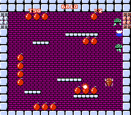 Mighty Bombjack (NES) screenshot: Killed by flying turtles