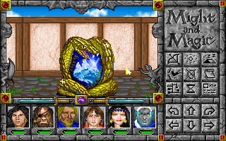 Might and Magic: World of Xeen (DOS) screenshot: These gemstones allow you to warp to each part of Xeen