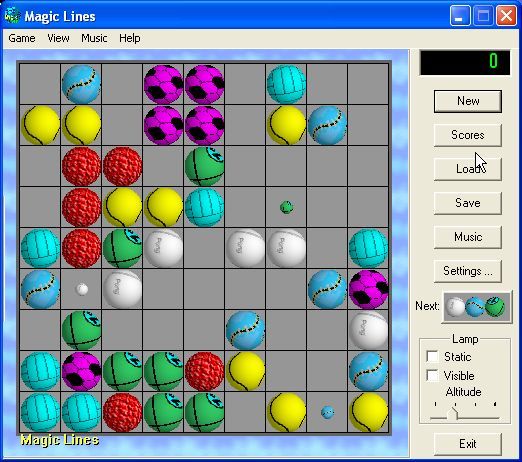 Magic Lines (Windows) screenshot: As the game progresses the screen becomes more and more crowded