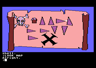 Mindshadow (Atari 8-bit) screenshot: A map; anything of interest here?