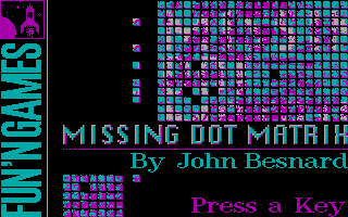 Missing Dots Matrix (DOS) screenshot: Pre-title screen