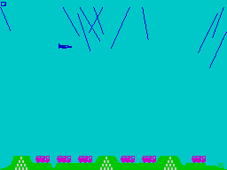 Missile Defence (ZX Spectrum) screenshot: Here they come.