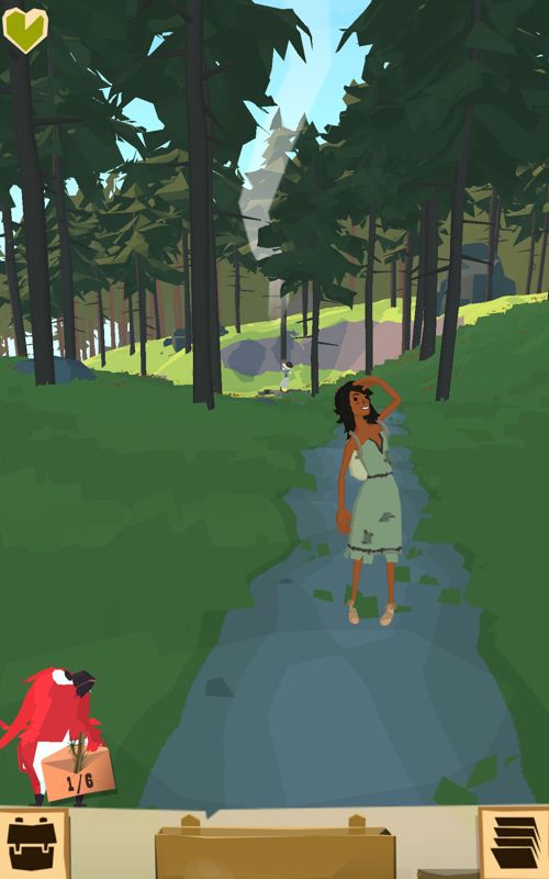 The Trail (Android) screenshot: Rotating the camera to a front view.