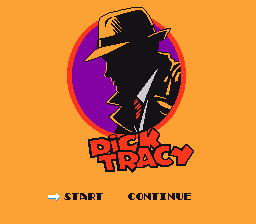 Dick Tracy (NES) screenshot: Main Menu