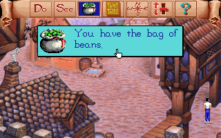 Mixed Up Fairy Tales (DOS) screenshot: Didn't even cost you a cow! (MCGA/VGA)
