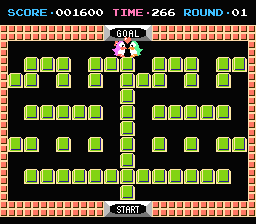 Binary Land (NES) screenshot: Aren't they cute? :-)