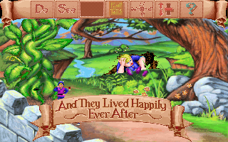 Mixed Up Fairy Tales (DOS) screenshot: The game also lets you know when missions are completed. (MCGA/VGA)