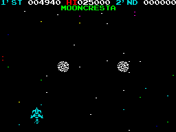 Moon Cresta (ZX Spectrum) screenshot: Meteo - enemy no.4