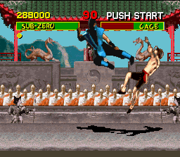Mortal Kombat (SNES) screenshot: I'm sure that you'll use this move in 99% of the game!