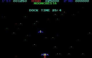 Moon Cresta (Commodore 64) screenshot: Docking of rockets - phase 1