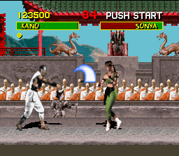 Mortal Kombat 1992 Kano Puffy Sticker 3 Long New Old Stock Video Game