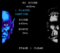 Monster in My Pocket (NES) screenshot: Once you clear a level, you get some bonus points.