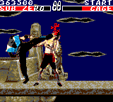 Mortal Kombat (Game Gear) screenshot: with blood mode activated there is tons of blood