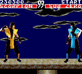 Mortal Kombat (Game Gear) screenshot: Scorpion vs Sub Zero