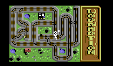 Locomotion (Commodore 64) screenshot: Turning a junction