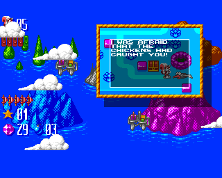 Mr. Nutz: Hoppin' Mad (Amiga) screenshot: Underground world map - talking to seagull, your scout