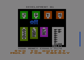 M.U.L.E. (Atari 8-bit) screenshot: Inside the Store
