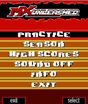 MX Unleashed (J2ME) screenshot: Main game screen