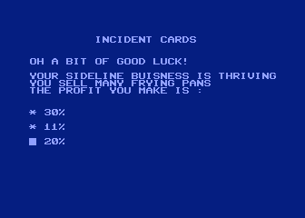Footballer of the Year (Atari 8-bit) screenshot: Incident cards