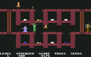 Necromancer (Commodore 64) screenshot: I am sending forth a tree.