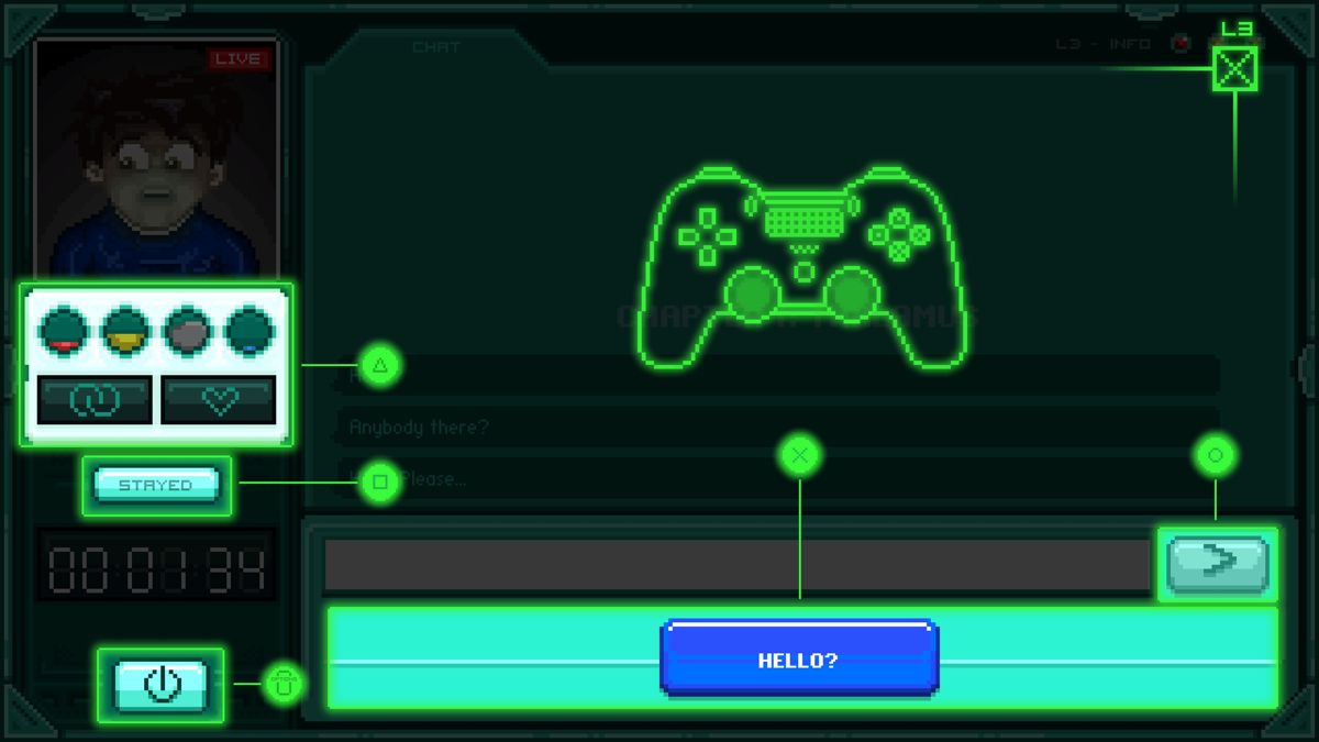 Stay (PlayStation 4) screenshot: Gameplay controls