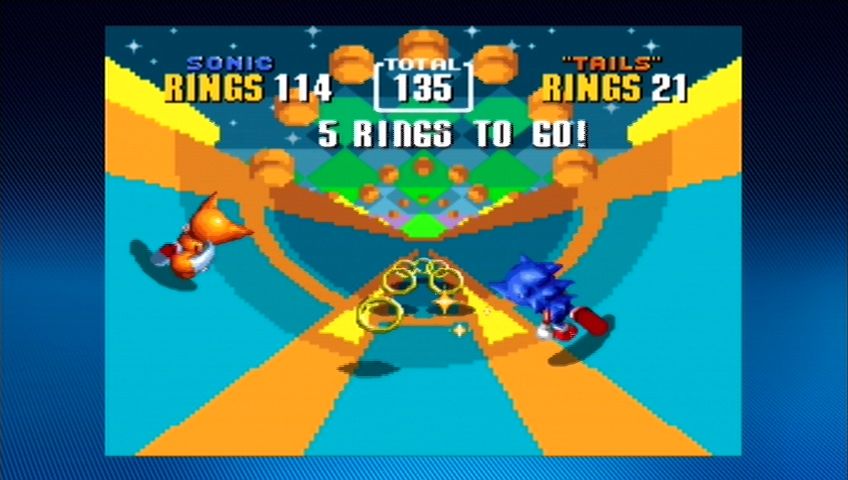 Sonic the Hedgehog 2 (Xbox 360) screenshot: Collect enough rings in this Special Stage to gain a Chaos Emerald.